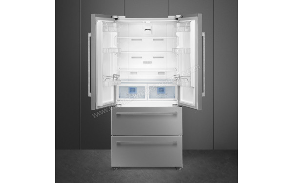 SMEG FQ55FXDF - Vue de l'int&eacute;rieur partie r&eacute;frig&eacute;rateur