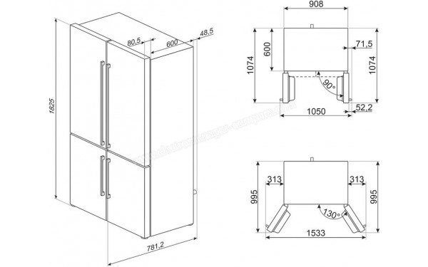 SMEG FQ60NDE - Dimensions