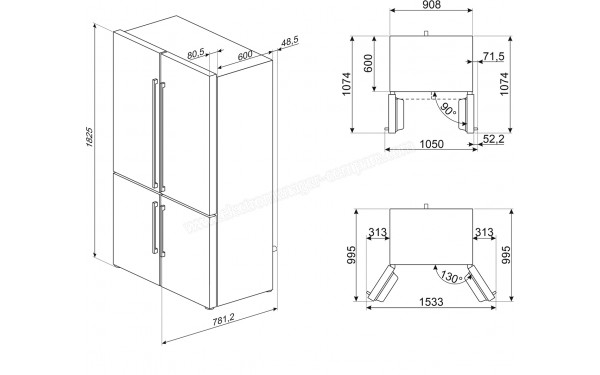 SMEG FQ60XDAIE - Dimensions
