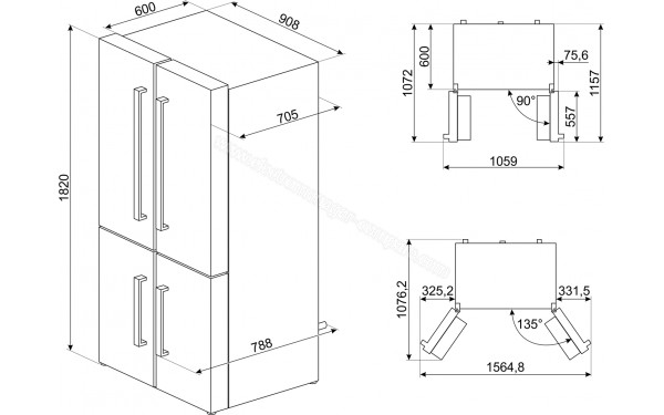 SMEG FQ60XDAIF - Dimensions