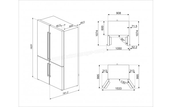 SMEG FQ60XDE - Dimensions