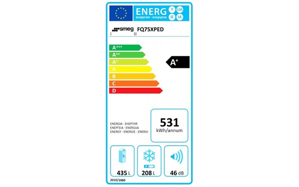SMEG FQ75XPED - &Eacute;tiquette &eacute;nergie