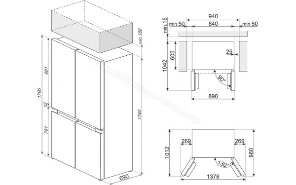 SMEG FQI48KD - Dimensions