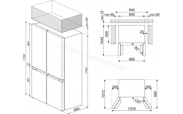 SMEG FQI48XD - Dimensions