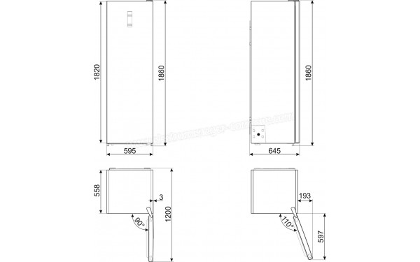 SMEG FS18EV3HX - Dimensions