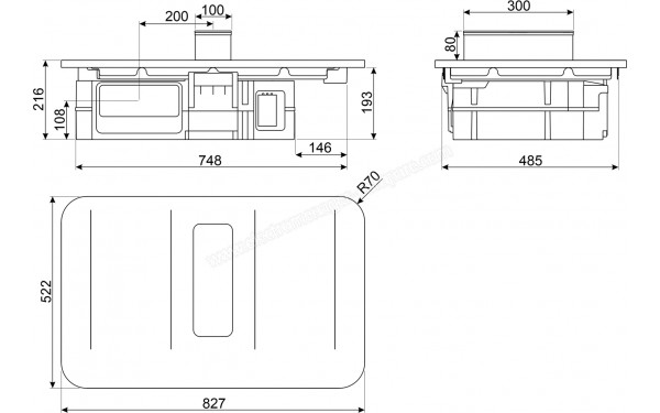 SMEG HHSL7845X - Dimensions
