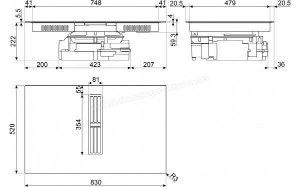 SMEG HOBD283D3 - Dimensions