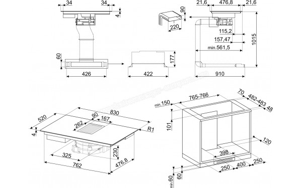 SMEG HOBD682D1 - Sch&eacute;ma technique