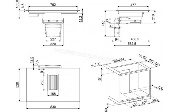 SMEG HOBD682R - Sch&eacute;ma technique