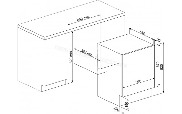 SMEG LSIA127 - Dimensions