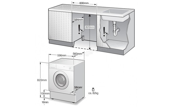SMEG LST107 - Schema d'encastrement