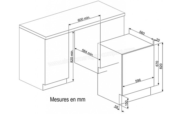 SMEG LSTAS147 - Sch&eacute;ma d'encastrement
