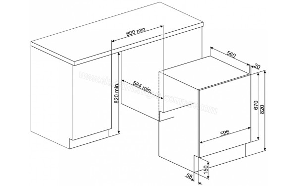 SMEG LSTS147 - Sch&eacute;ma de l'encastrement