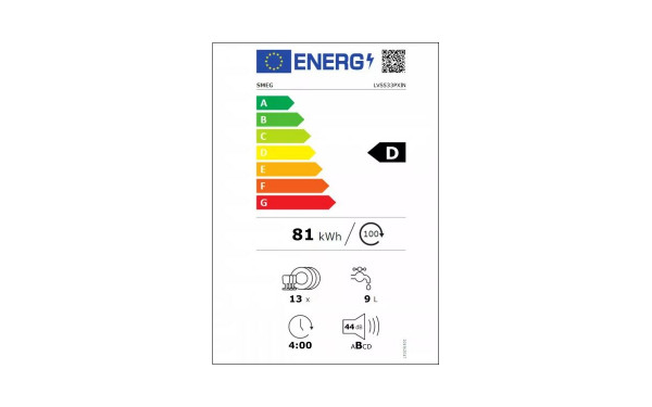 SMEG LVS4322XIN - &Eacute;tiquette &eacute;nergie v2