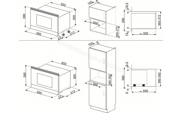 SMEG MP822PO - Dimensions