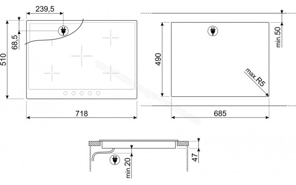 SMEG P875PO - Dimensions