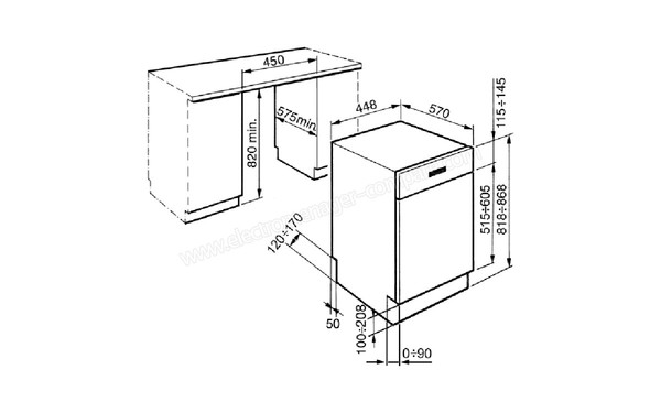 SMEG PLA4513X - Sch&eacute;ma d'encastrement