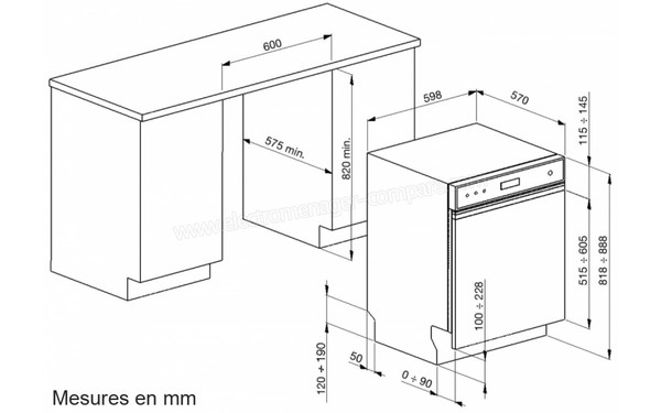 SMEG PLA6442X2 - Sch&eacute;ma d'encastrement