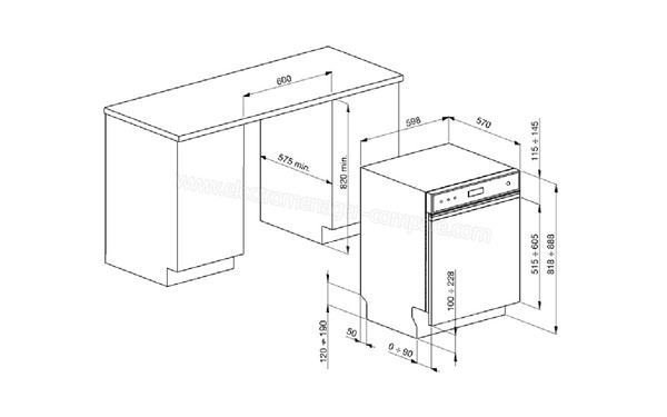 SMEG PLA6448N2 - Sch&eacute;ma d'encastrement