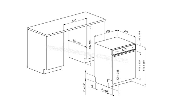 SMEG PLA6448X2 - Sch&eacute;ma d'encastrement
