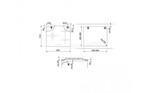 SMEG PV163B3 - Dimensions