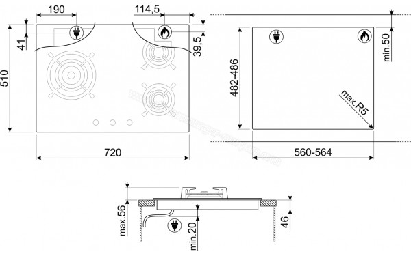 SMEG PV373LCN - Sch&eacute;ma technique