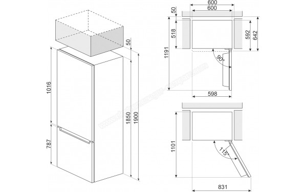 SMEG RC18KDND - Dimensions