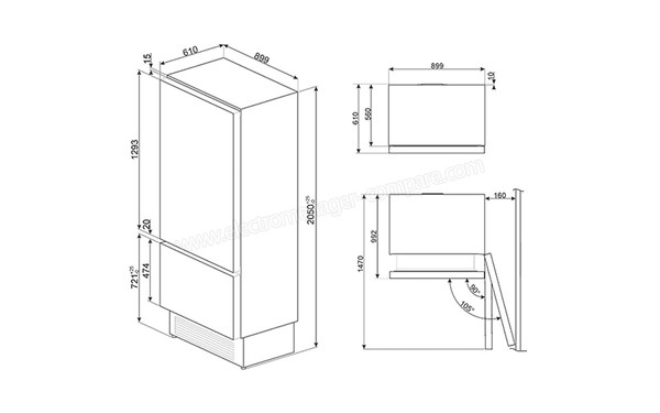 SMEG RI96RSI - Sch&eacute;ma d'encastrement