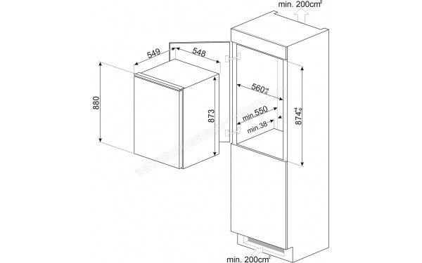 SMEG S4C092D - Dimensions