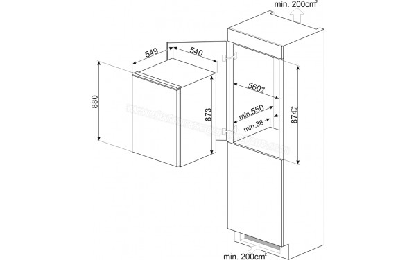 SMEG S4C092E - Dimensions