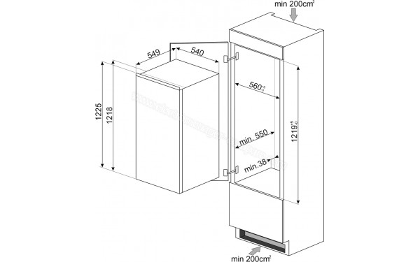 SMEG S4C122E - Dimensions