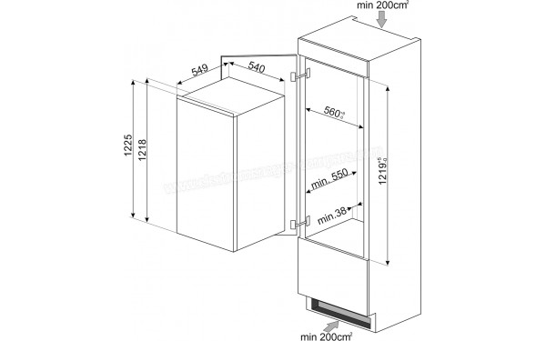 SMEG S4C122F - Dimensions