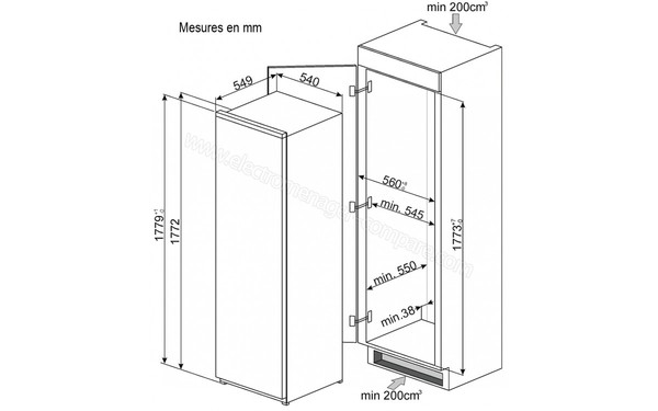 SMEG S7298CFEP1 - Sch&eacute;ma d'encastrement