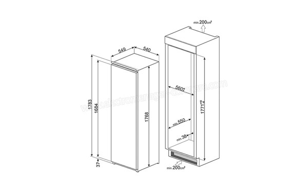SMEG S7323LFEP1 - Sch&eacute;ma d'encastrement