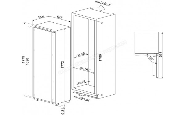SMEG S9L1721E - Dimensions