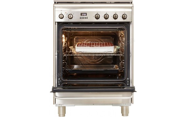 SMEG SCB60MX9 - Vue de face, porte ouverte (cr&eacute;dit : Boulanger)