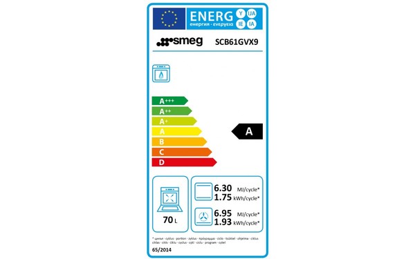 SMEG SCB61GVX9 - &Eacute;tiquette &eacute;nergie