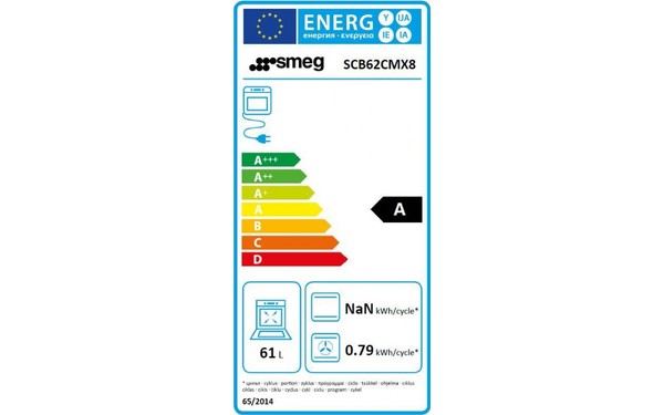 SMEG SCB62CMX8 - &Eacute;tiquette &eacute;nergie