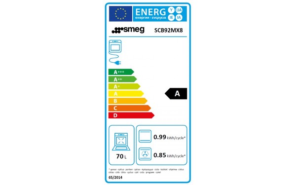 SMEG SCB92MX8 - Etiquette &eacute;nerg&eacute;tique four 1