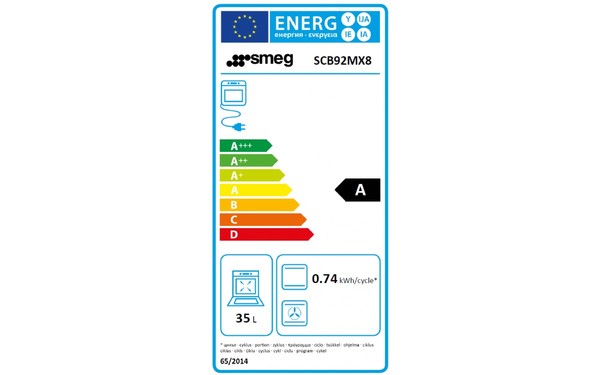 SMEG SCB92MX8 - Etiquette &eacute;nerg&eacute;tique four 2