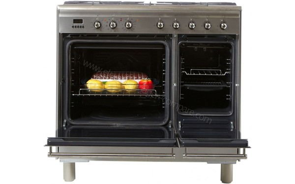 SMEG SCB92PX8 - Vue de face, porte ouverte (cr&eacute;dit : Boulanger)