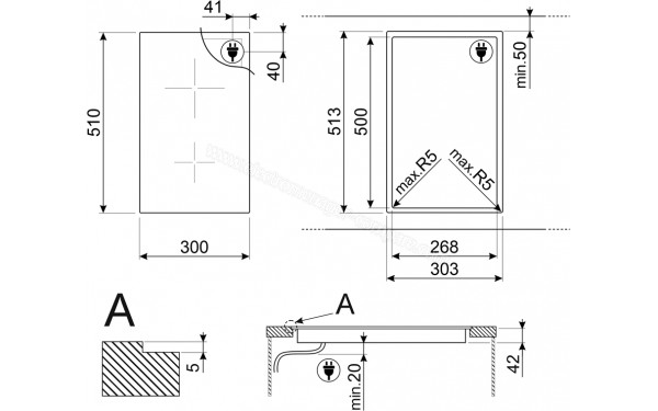 SMEG SE232TD1 - Dimensions
