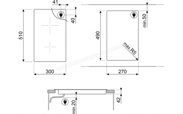 SMEG SE232TD2 - Dimensions