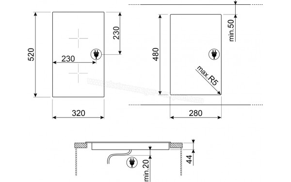 SMEG SE232TX1 - Dimensions