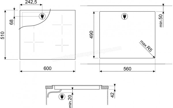 SMEG SE263TD2 - Dimensions