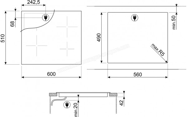 SMEG SE264TD2 - Dimensions