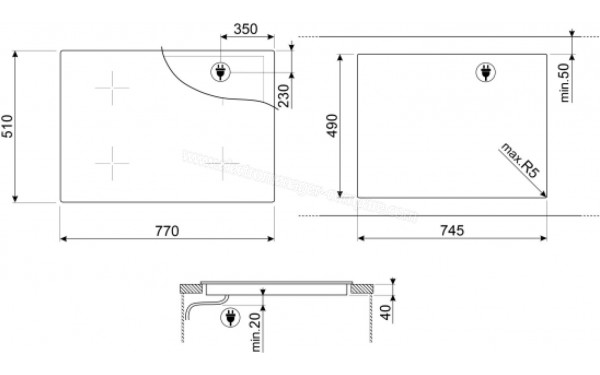 SMEG SE484EMTD - Dimensions