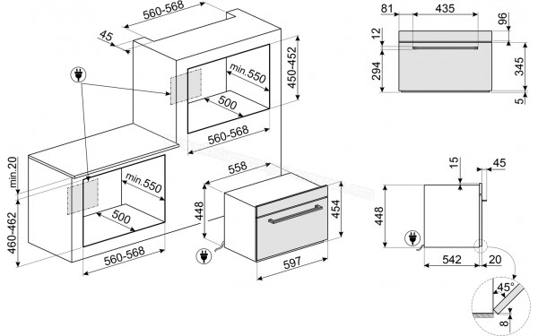 SMEG SF4400MCX1 - Dimensions