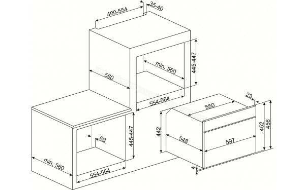 SMEG SF4920MCX1 - Dimensions