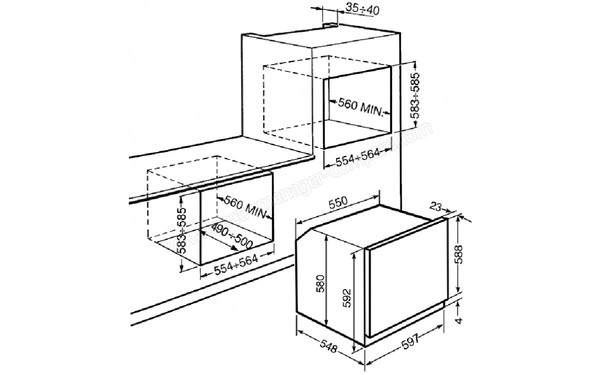 SMEG SFP111B - Sch&eacute;ma d'encastrement